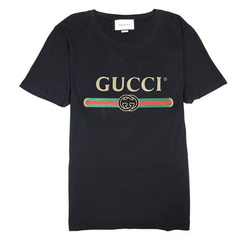 gucci logo t-shirt in black size xs